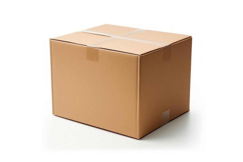 Box package delivery cardboard carton packaging white background delivering container.