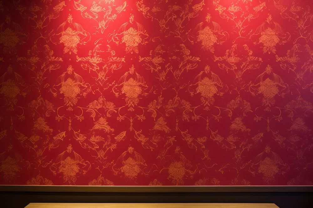 Red and gold wallpaper architecture backgrounds decoration.