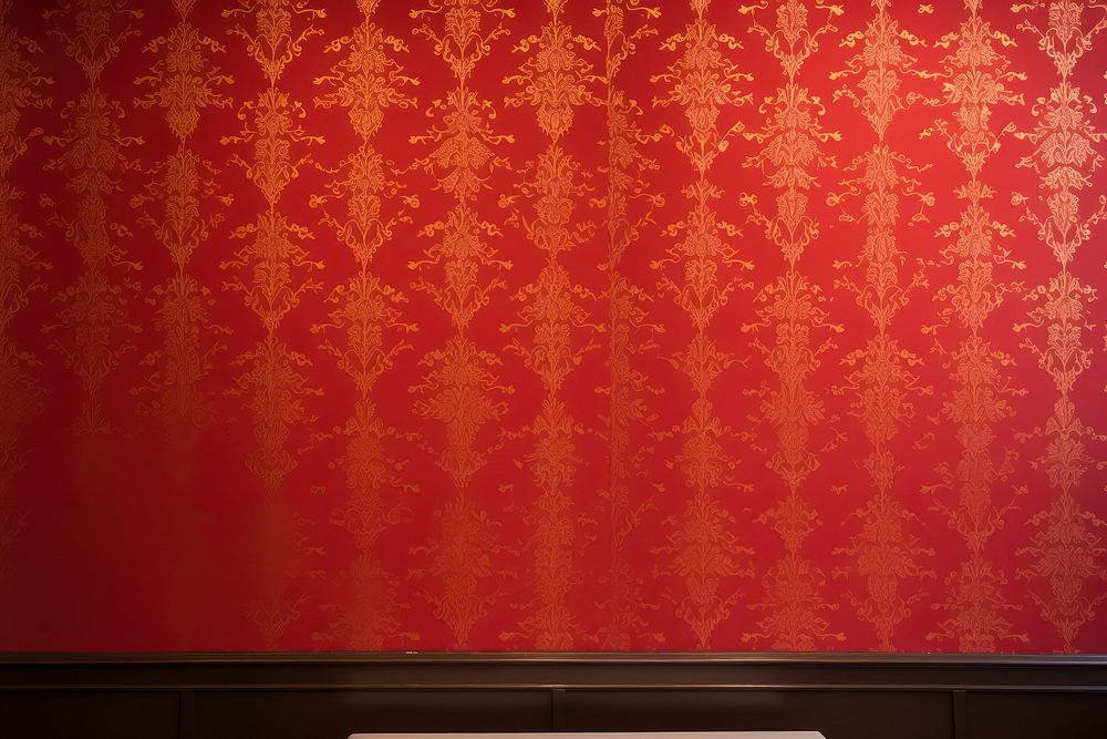 Red and gold wallpaper architecture backgrounds pattern.