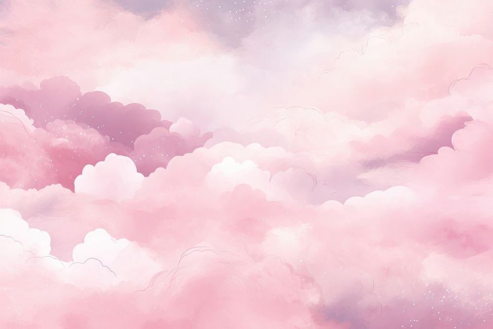 Sugar cotton pink clouds vector | Premium Photo Illustration - rawpixel