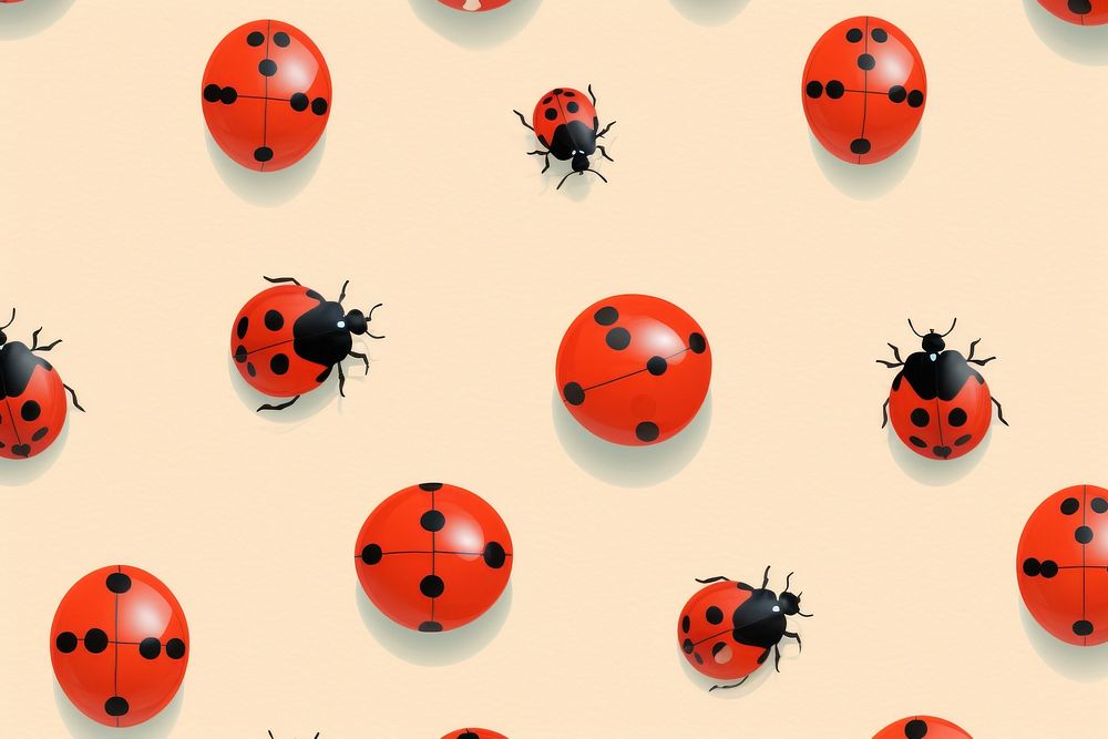 Ladybugs cute pattern animal insect invertebrate.