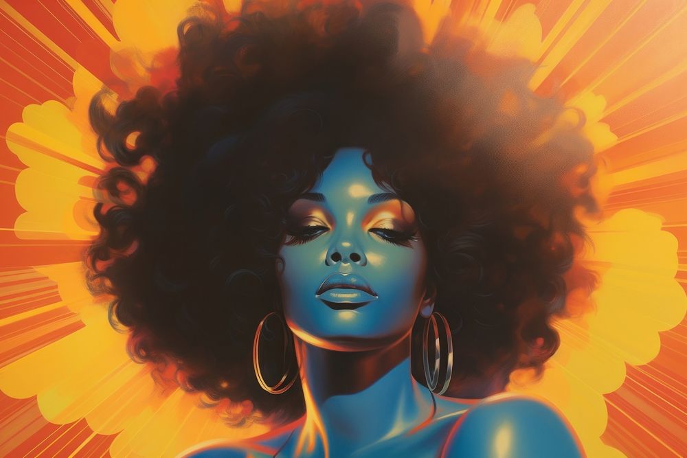 Black woman have emotion portrait adult art.