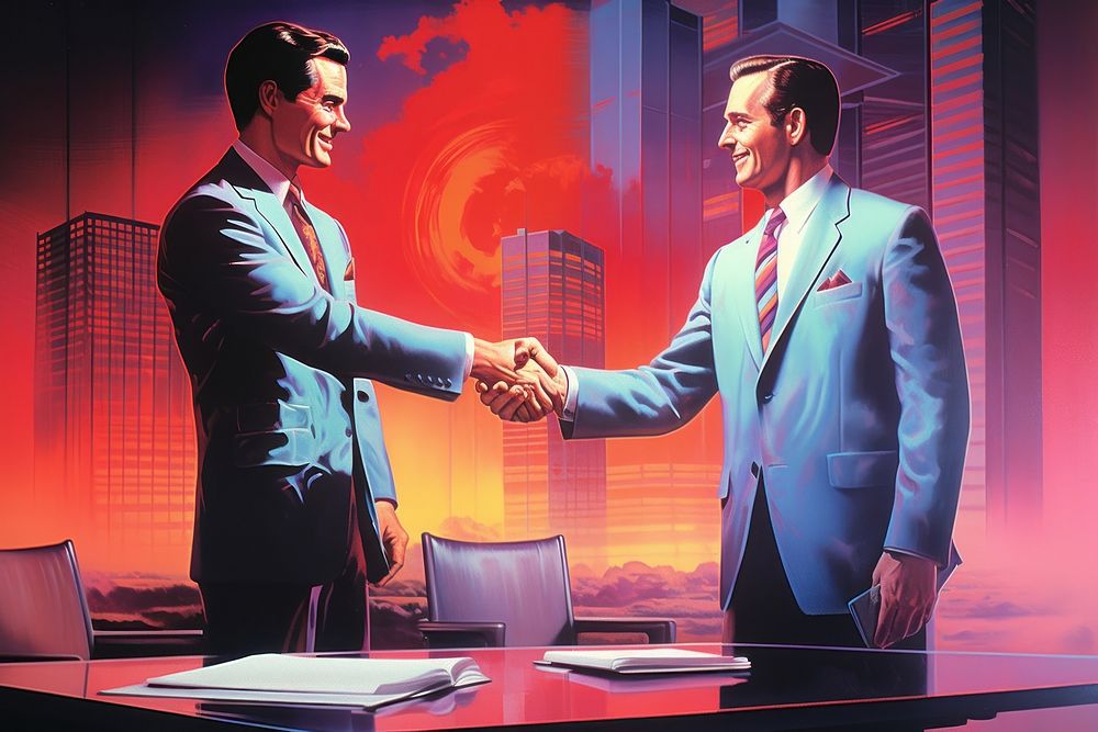Business man manager handshaking greeting office adult.