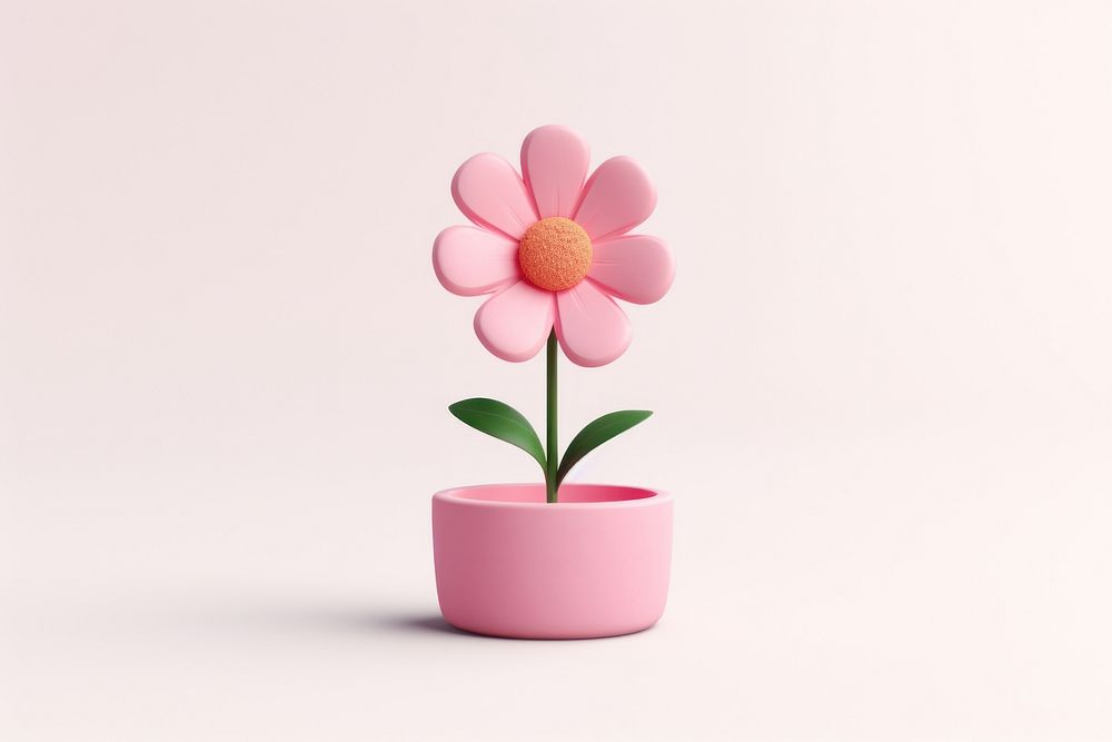 Pink flower petal plant vase.