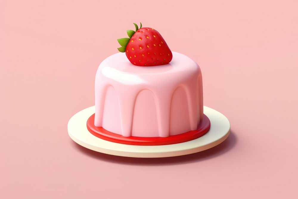 Strawberry cake dessert fruit cream.