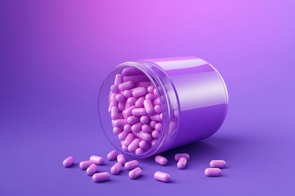 Pill capsule violet antioxidant.
