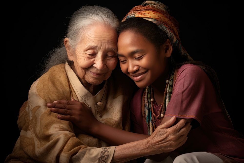 The elderly female mentor happiness portrait person.