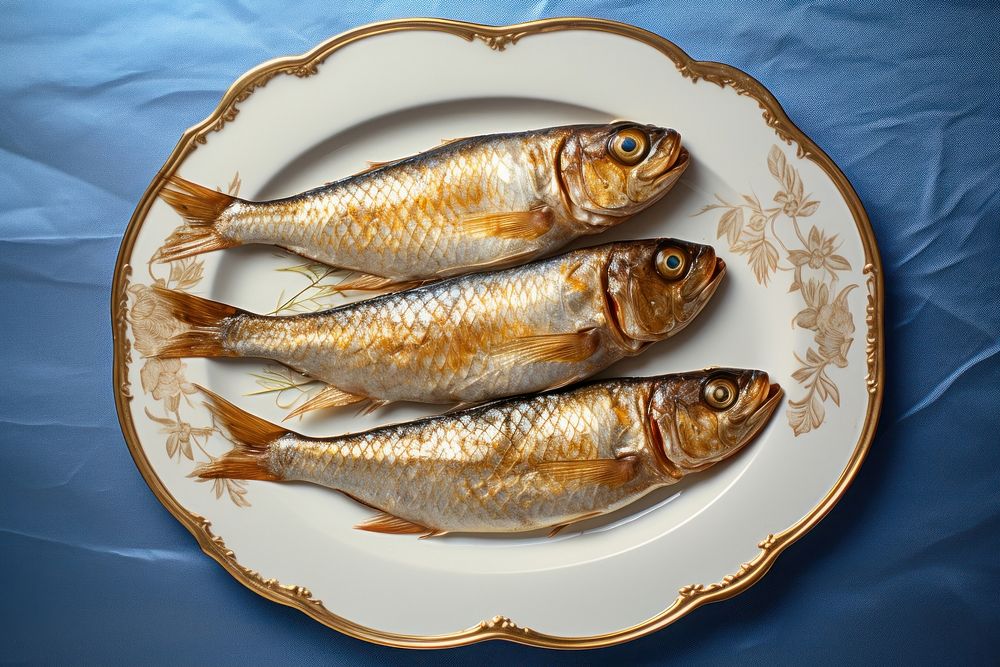 Mediterranean plate fish sardine.
