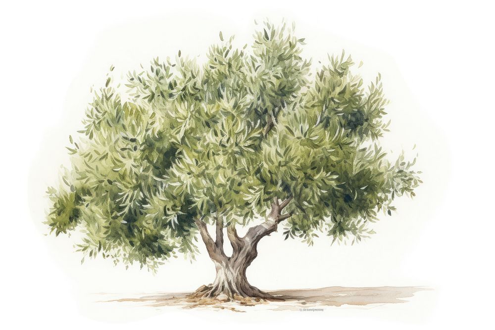 Olive tree drawing sketch plant.