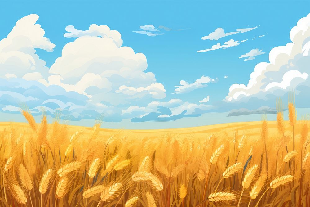Wheat field agriculture landscape nature.