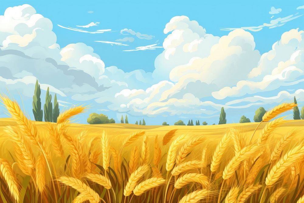 Wheat field agriculture landscape nature.