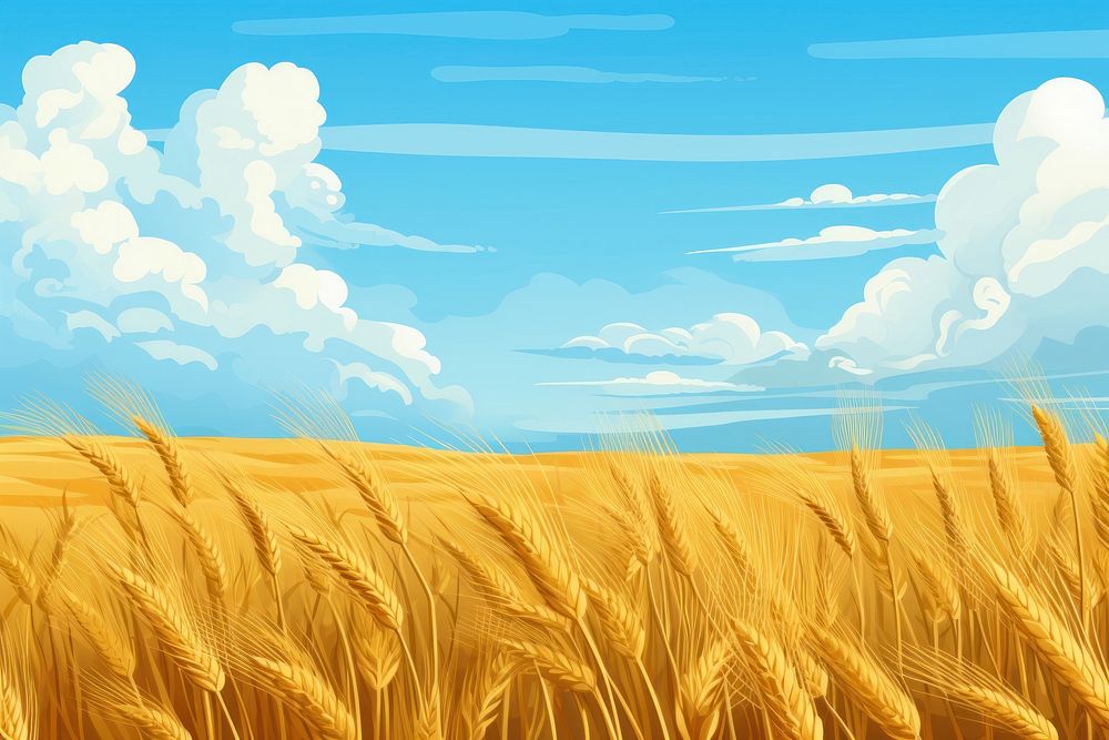 Wheat field agriculture nature wheat.