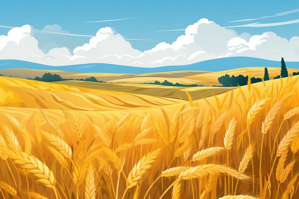 Wheat Organic Farming landscape field wheat.
