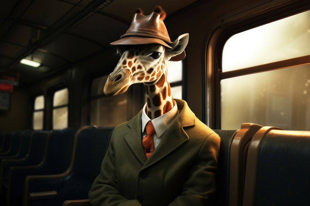 Giraffe portrait animal train.