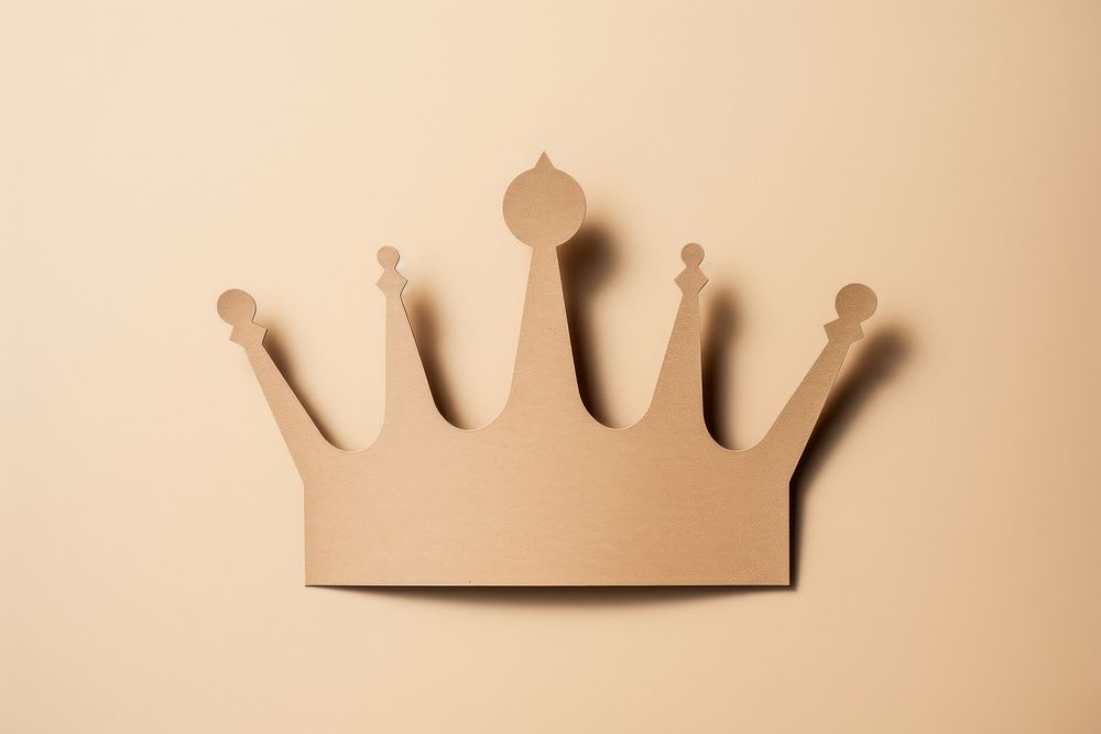 2D crown symbol made of cardboard paper celebration accessories simplicity.