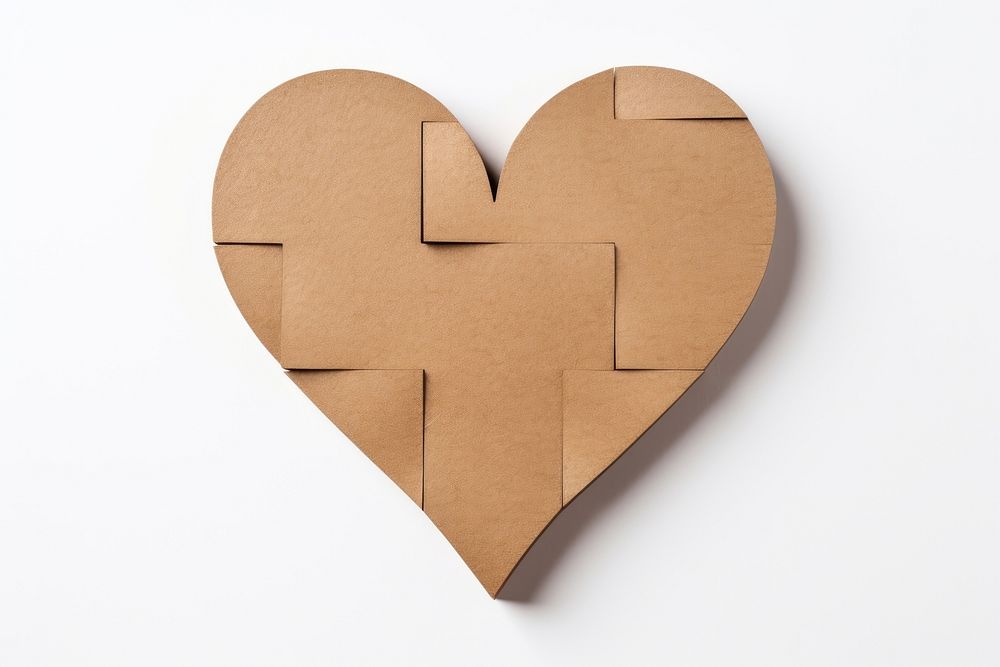 2d jigsaw heart symbol made of cardboard paper creativity letterbox mailbox.