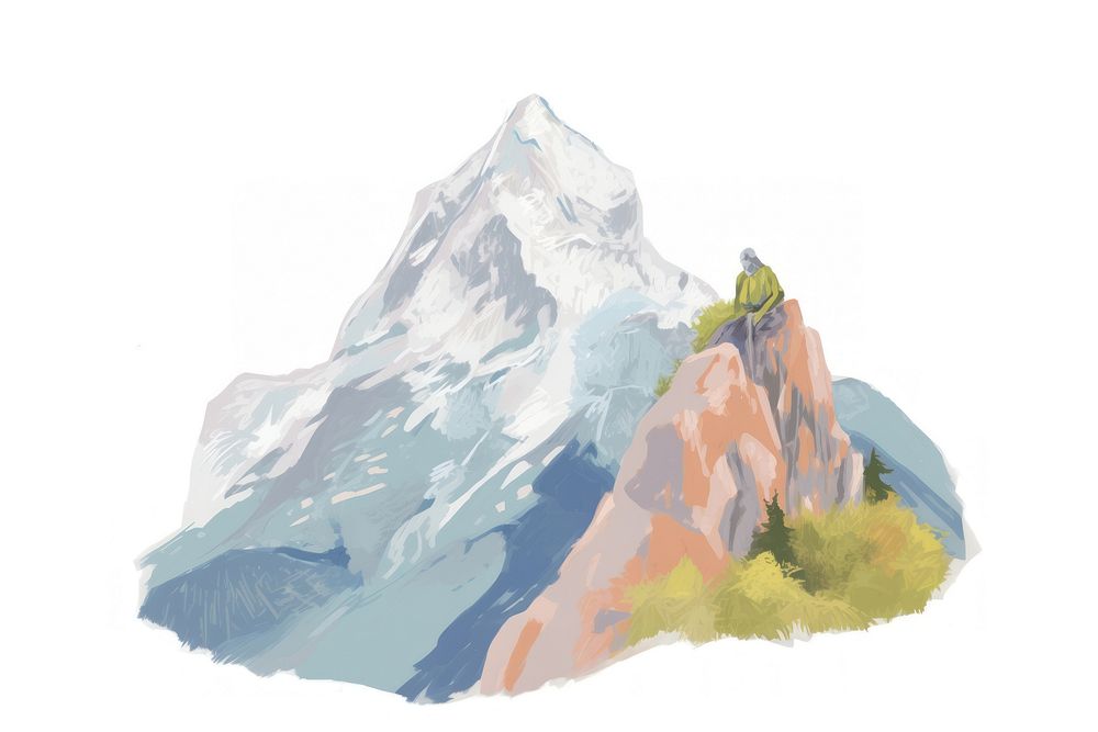 Everest mountain outdoors painting.