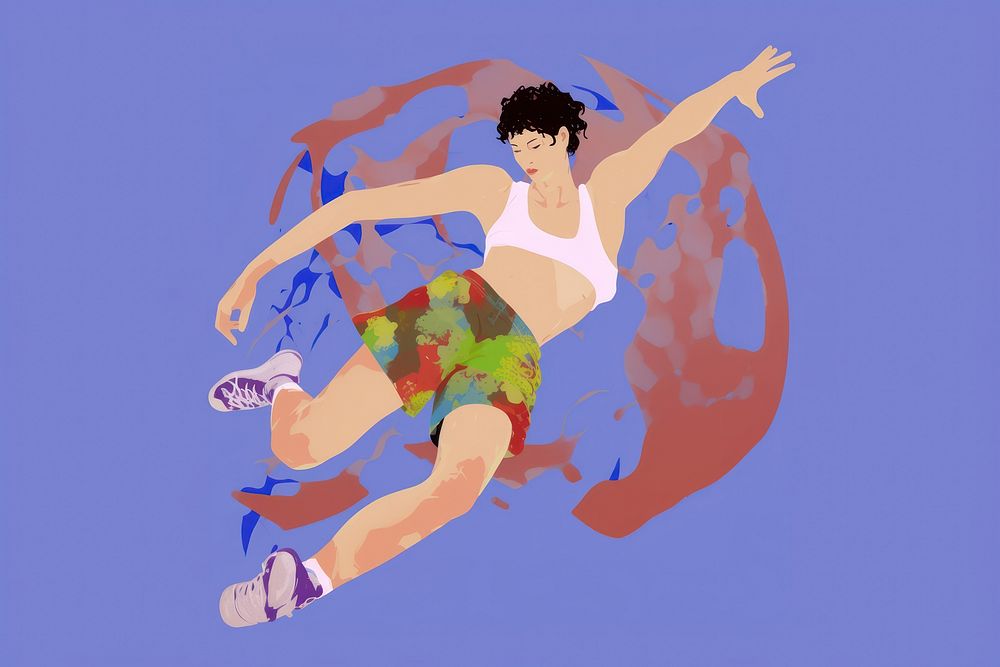 Male person playing basketball art flexibility exercising.