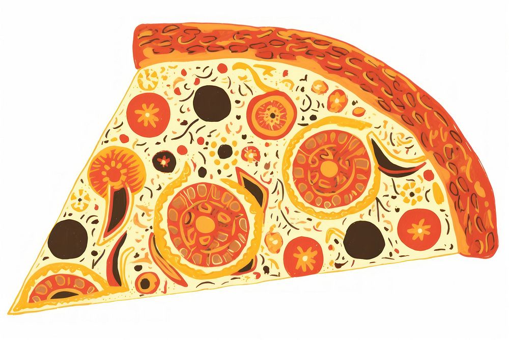 Pizza pattern food white background.
