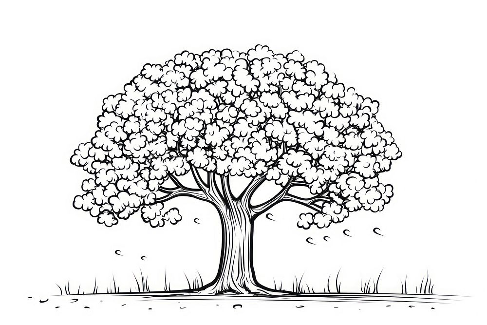Apple tree sketch drawing doodle.