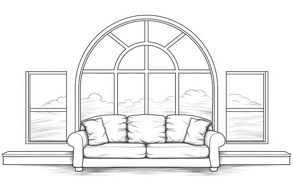 Big window sketch architecture furniture.