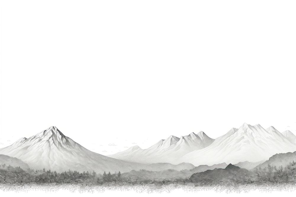 Mountain landscape outdoors drawing.