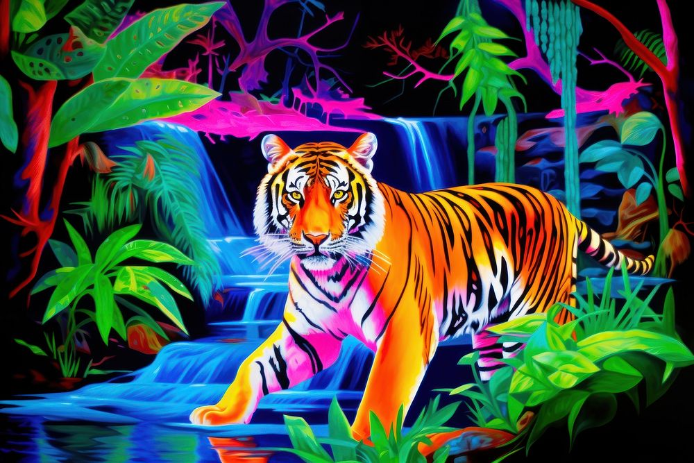 A tiger in the forest wildlife outdoors animal.