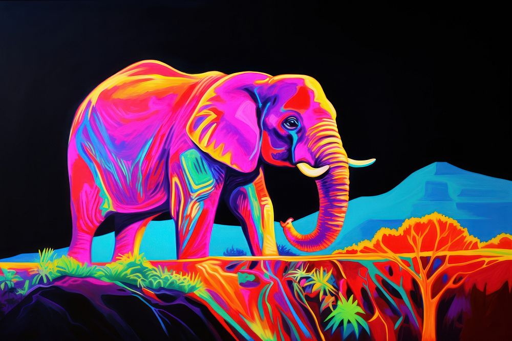 An isolated elephant wildlife painting animal.