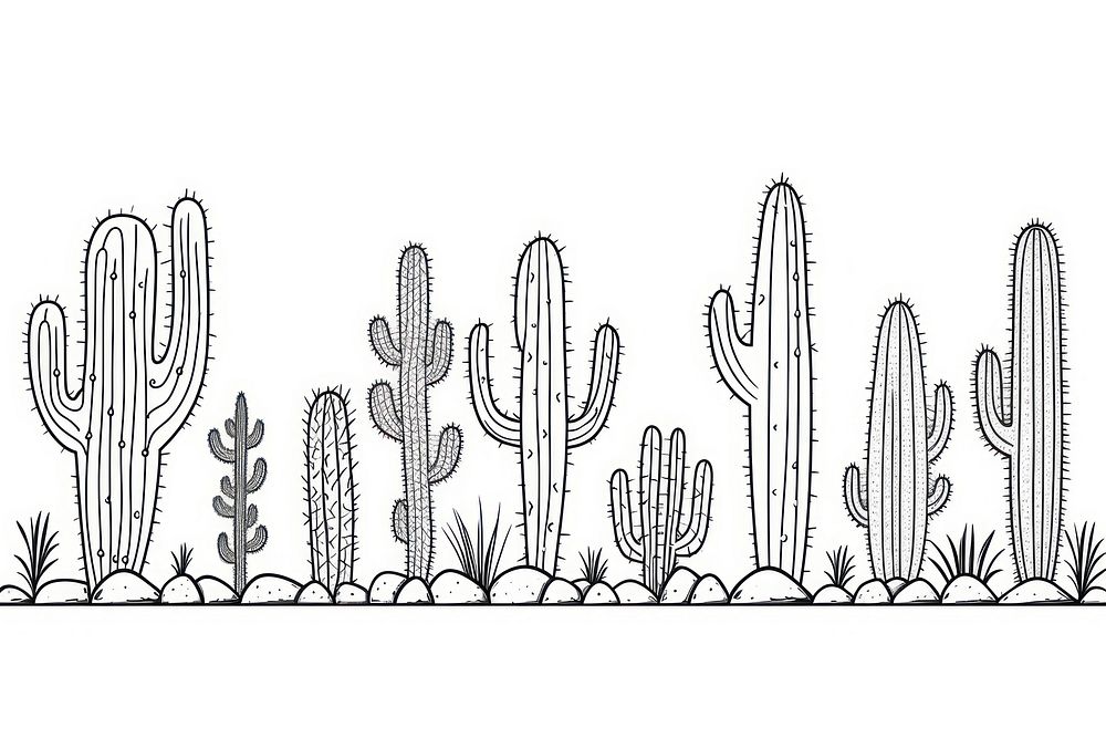Cactus cactus sketch plant.