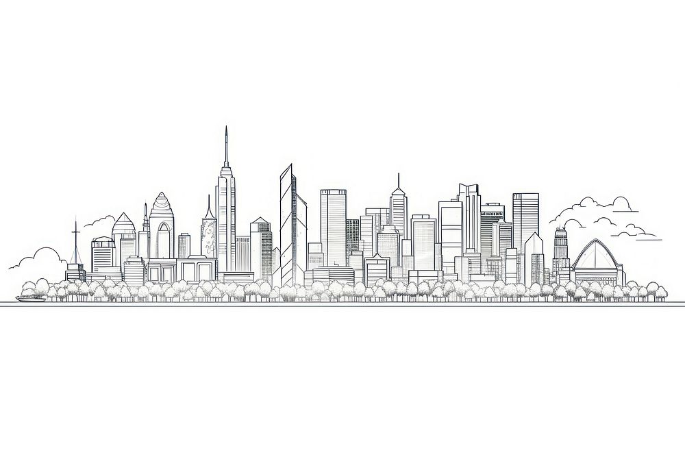 City sketch city drawing.