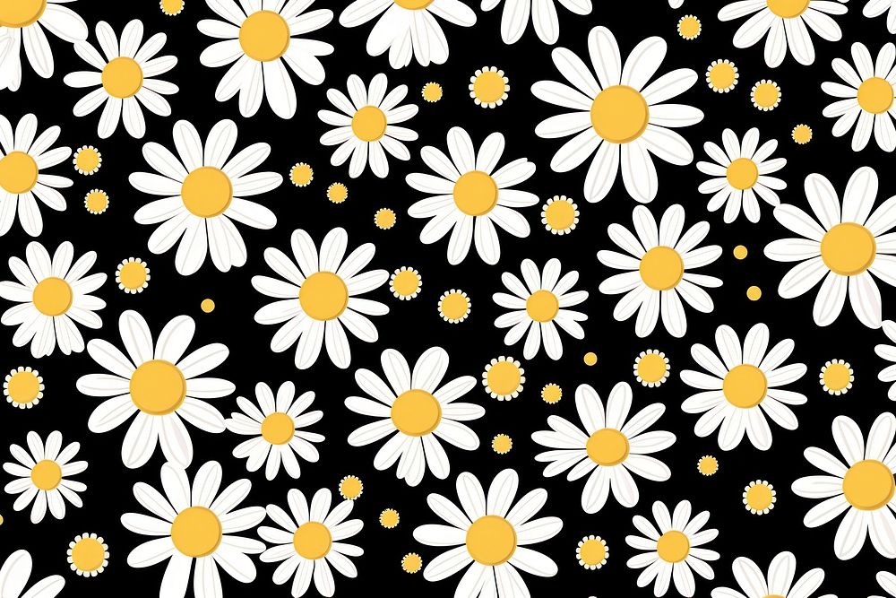 Printing daisies cute pattern backgrounds flower shape.