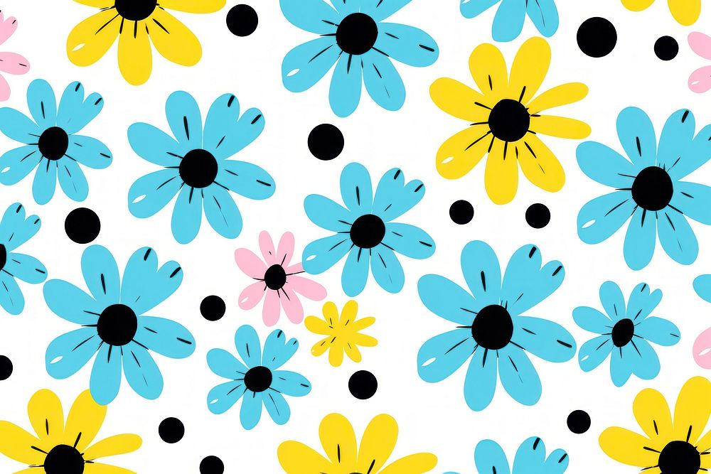 Printing flower cute pattern backgrounds shape daisy.