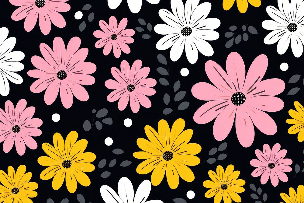 Printing flower cute pattern backgrounds petal daisy.