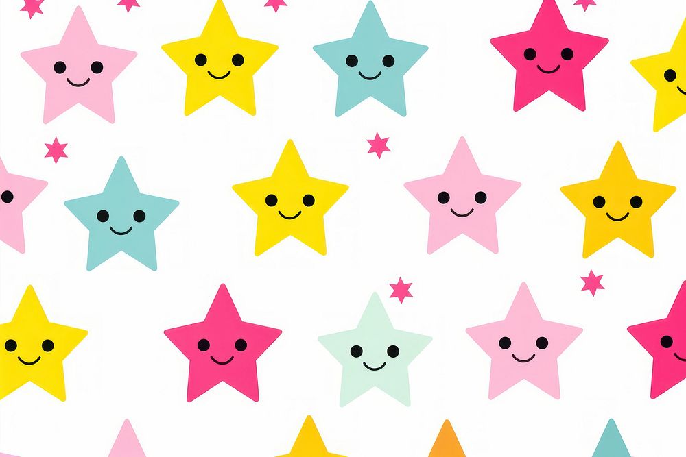 Printing star cute pattern backgrounds shape line.