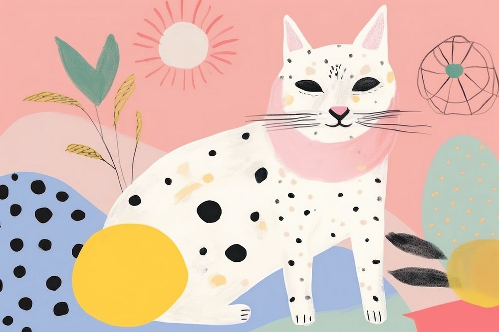 Memphis cat background art backgrounds pattern.