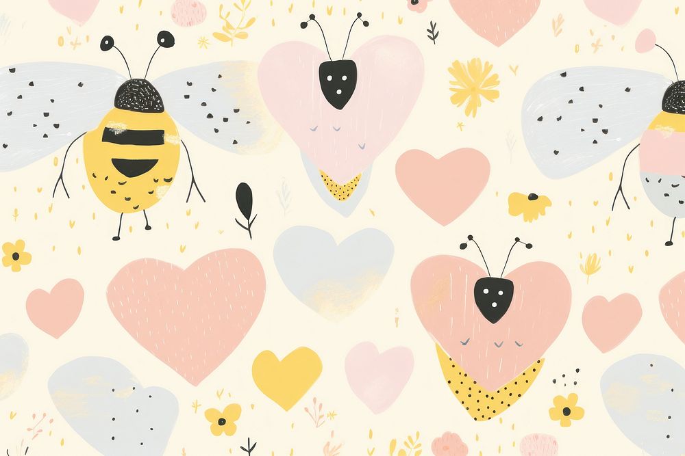 Memphis Bee pattern background backgrounds bee art.
