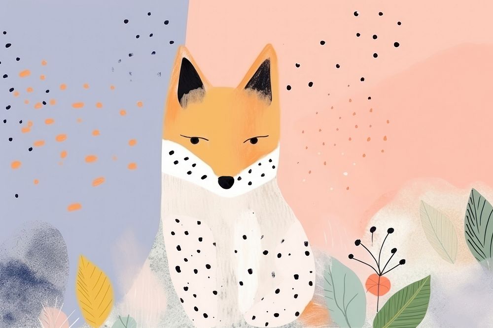 Memphis fox background backgrounds cartoon animal.