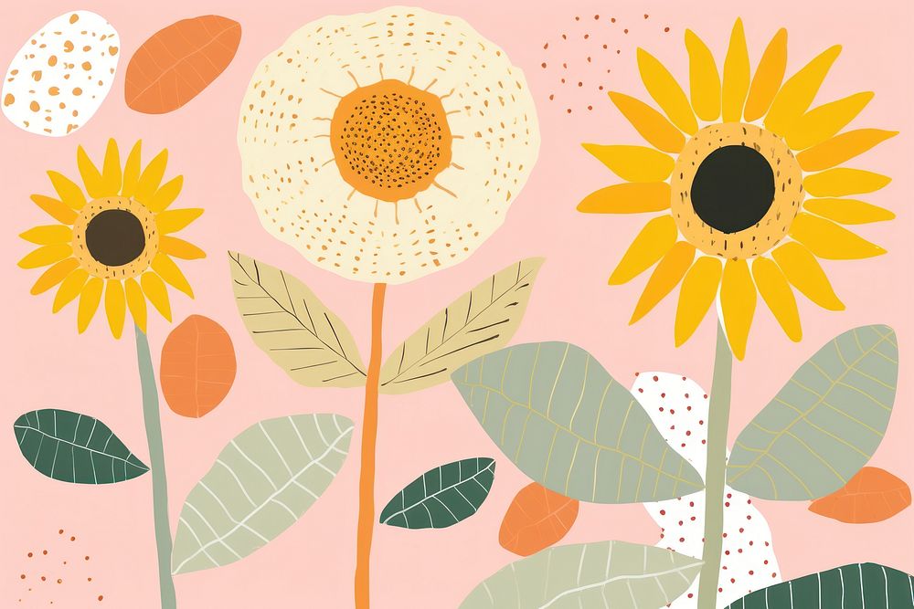 Memphis sunflower background art backgrounds pattern.