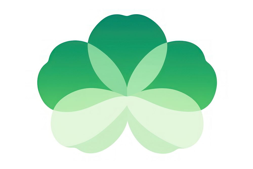 Flower petal green shape logo.