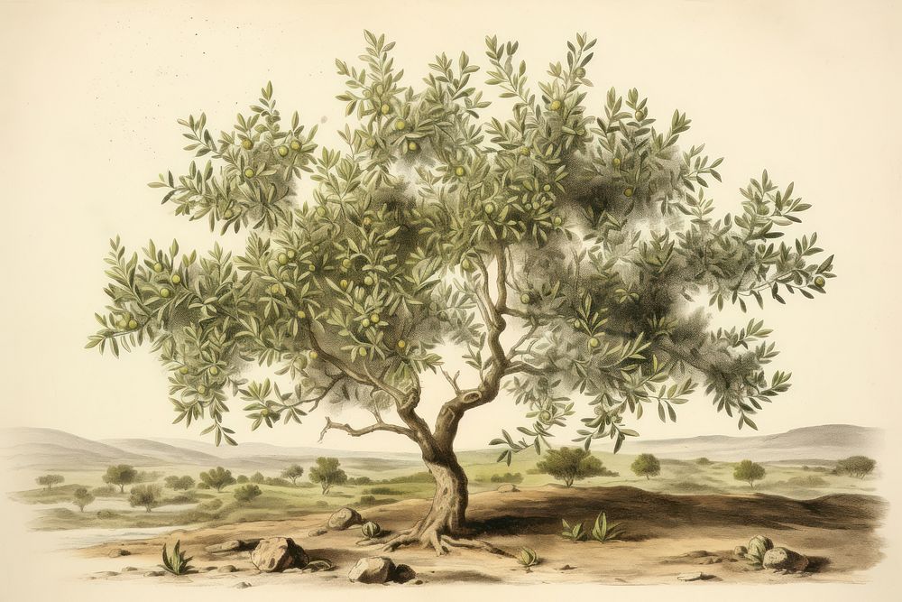 Olive tree outdoors painting drawing.