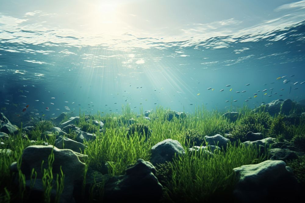 Marine life concept underwater sunlight outdoors.
