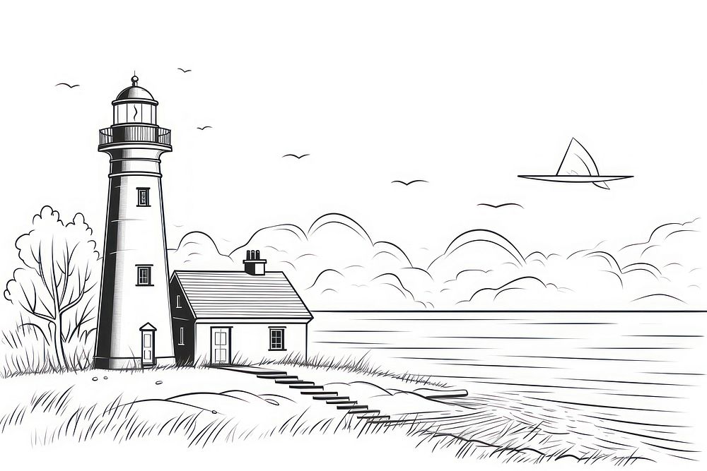 Light house sketch architecture lighthouse.