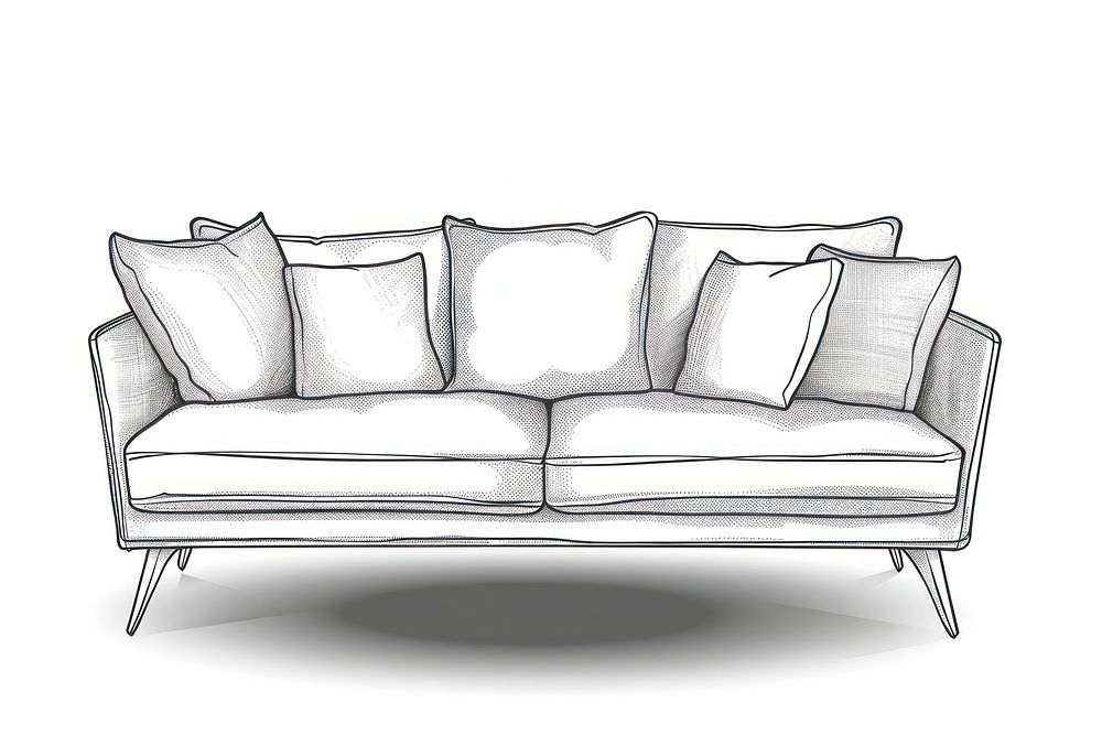 Minimal line sofa drawing furniture cushion.