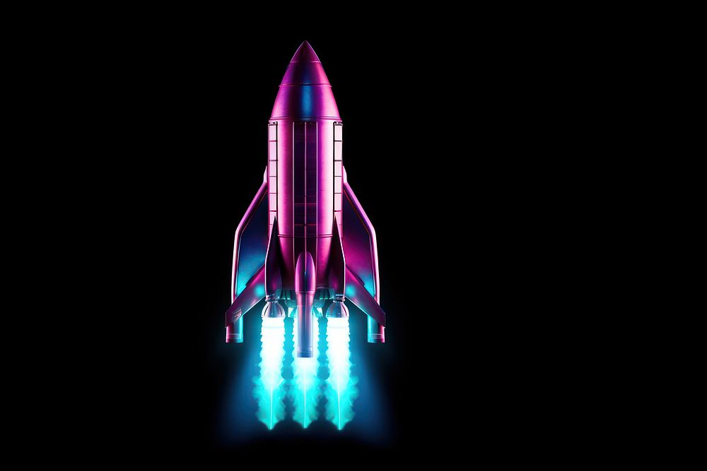 New space rocket lift off aircraft vehicle light.