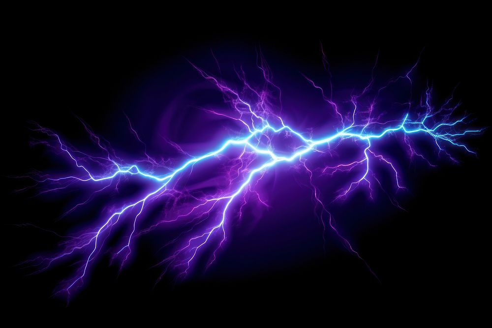 Lightning thunderstorm flash over the night sky lightning black background electricity.