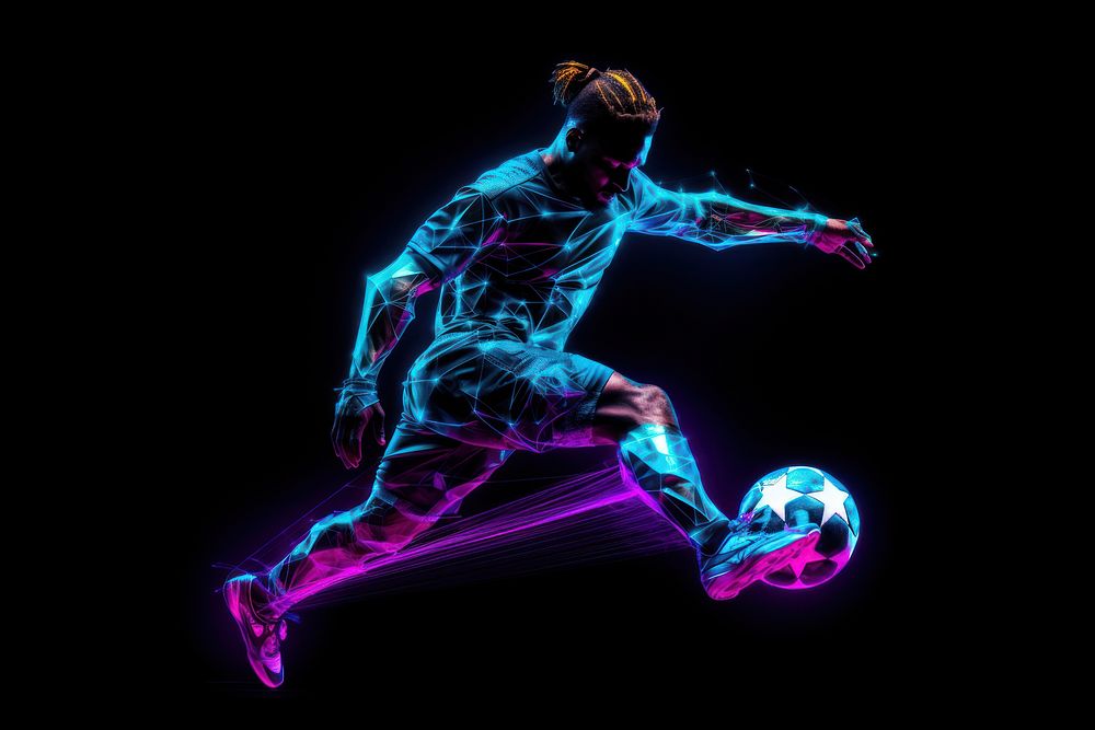 Soccer player football sports purple.