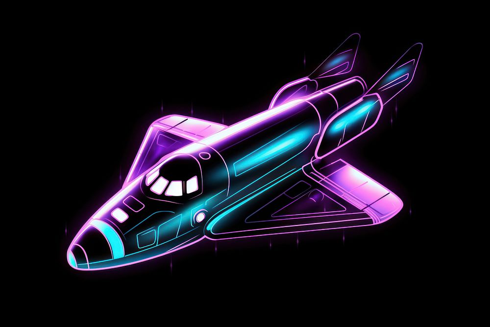 Space shuttle orbiting aircraft vehicle light.