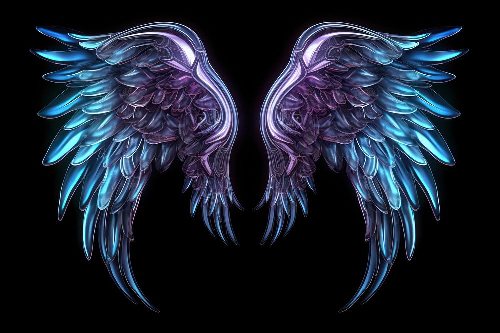 Angel wing angel black background lightweight.