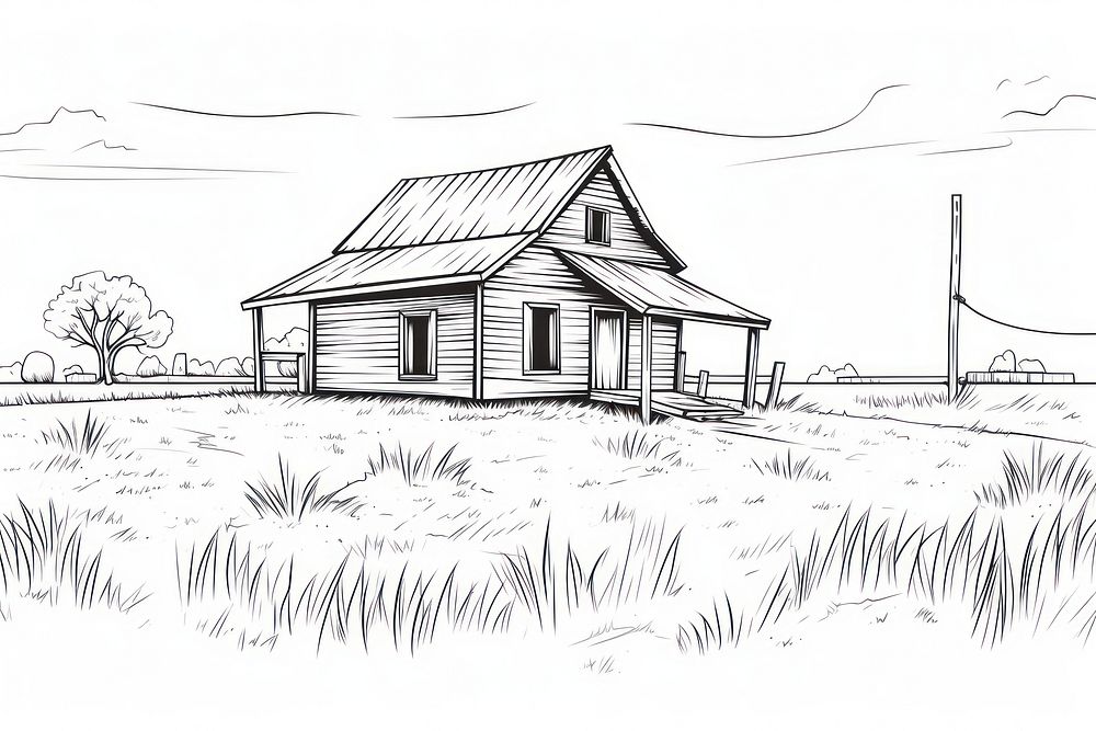 Old House sketch house architecture.