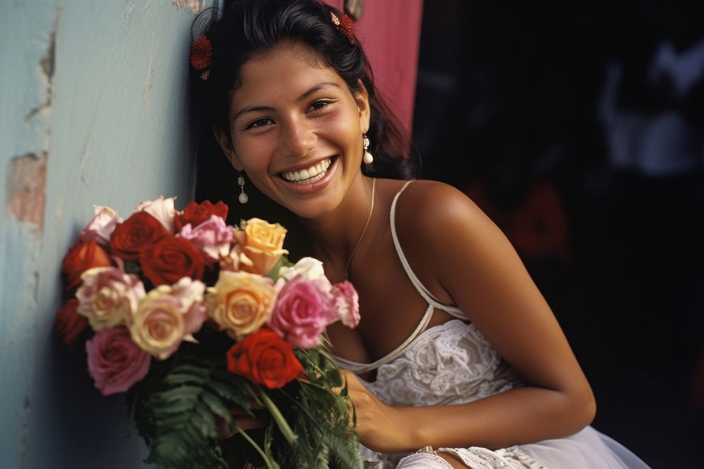 Rose wedding smiling flower.